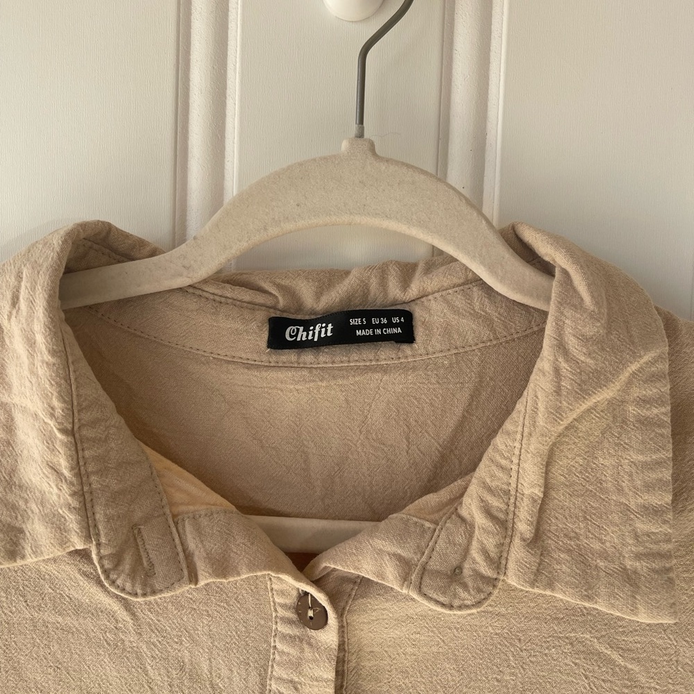 Tan Button Down - Picture 3 of 4